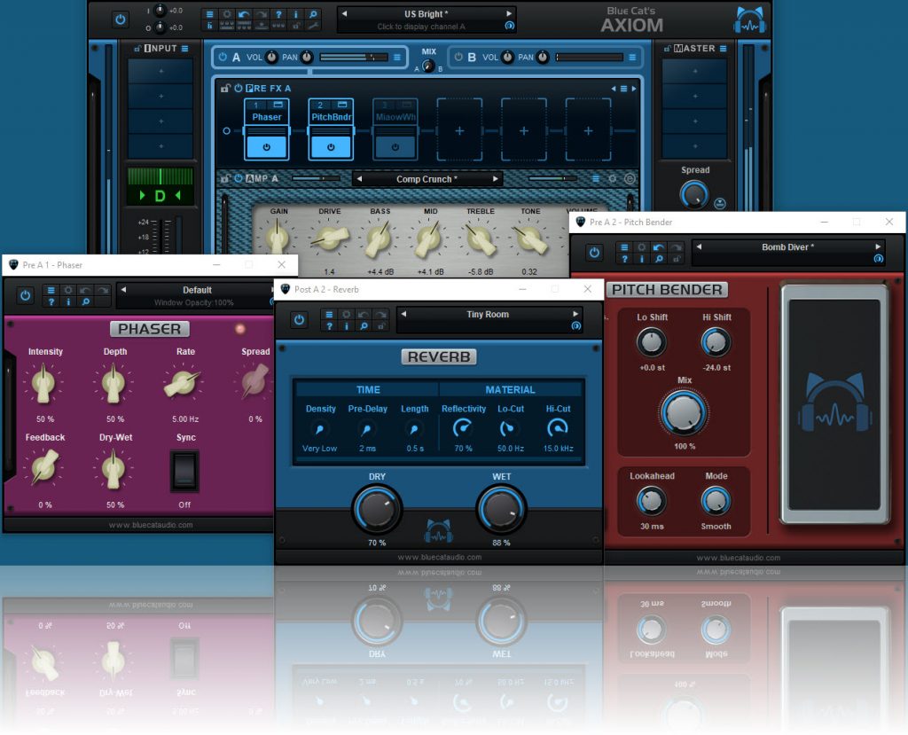 Blue Cat Audio（蓝猫音频）发布 Axiom多效果处理器和放大器模拟软件