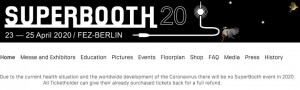 2020年德国Superbooth展会因新冠肺炎取消