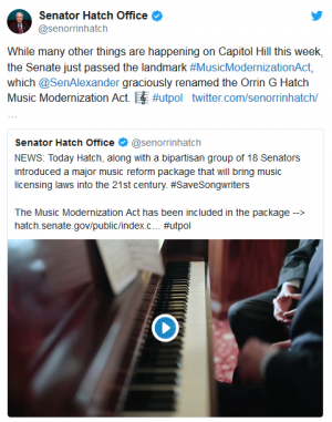 面向21世纪版权结构的美国《音乐现代化法案》已获得参议院通过