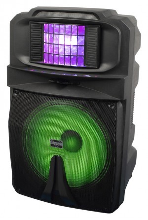 VocoPro推出全新15英寸有源DJ/卡拉OK音箱，带有彩色Derby效果灯