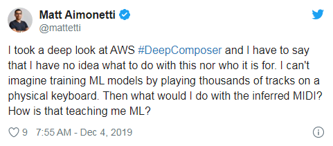 AI驱动：亚马逊推出DeepComposer音乐键盘