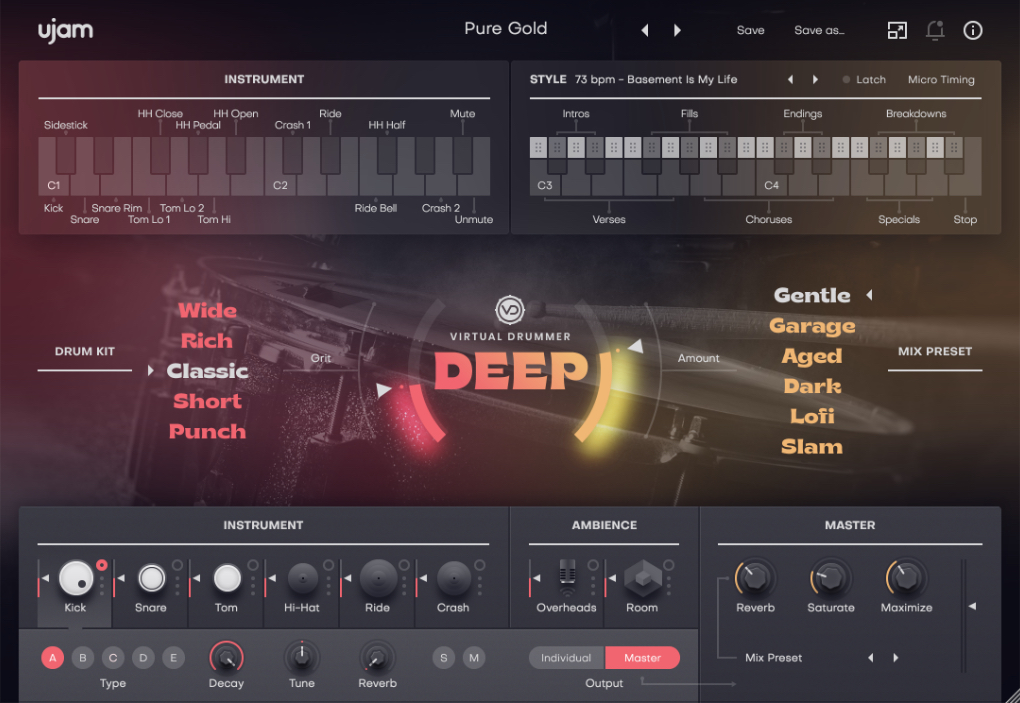 UJAM发布虚拟鼓手DEEP（Virtual Drummer DEEP）（视频）