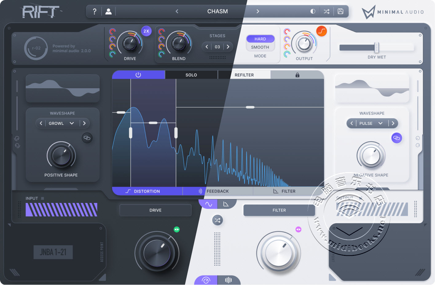 Minimal Audio发布旗下失真处理器最新版Rift 2.0，含灵活的多波段效果